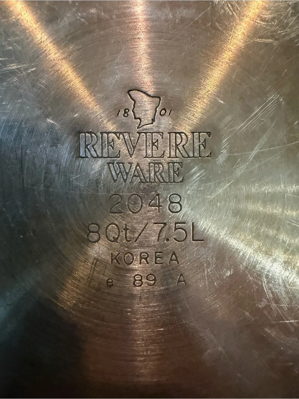 Revere Ware 8 Qt.  stock pot 2048.